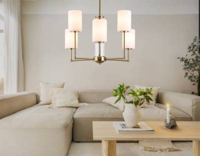 Светильник подвесной LH56215/6 BS/FR латунь/белый матовый E27/6 max 60W D600*600