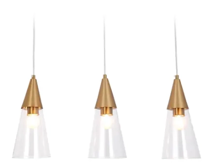 Подвесной светильник TR3669/3 BS/CL латунь/прозрачный E14/3 max 40W 590*120*850