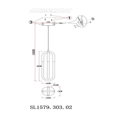 SL1579.303.02 Подвес ST-Luce Латунь/Латунь, Белый LED 2*14W 3000K