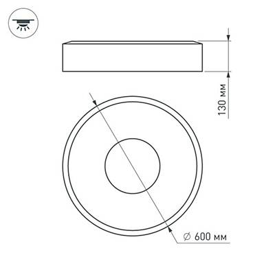 Светильник SP-TOR-RING-SURFACE-R600-42W Day4000 (WH, 120 deg) (Arlight, IP20 Металл, 3 года)