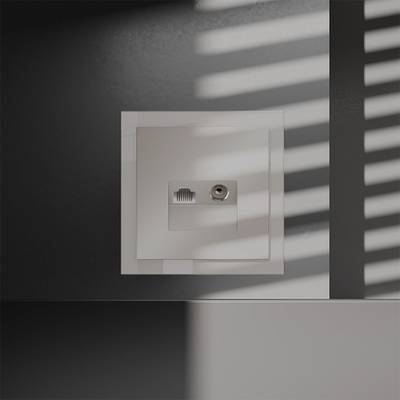 VLS060703 Розетка телевизионная встраиваемая VOLTUM S70 TV+RJ45 кат. 6, (кашемир). (ТМ Maytoni)