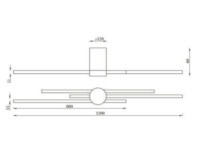 08428-1203,19 Настенный светильник Лорин черный w12*6 h120 Led 35W (3000K)