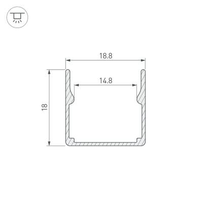 Профиль WPH-FLEX-1616-1000 ANOD (Arlight, Алюминий)