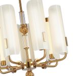 5467/35L MODERN ODL_EX26 белый/коричневый/античная бронза/металл/стекло/декор металл Люстра LED x 35W (5W*7) 3000K LION