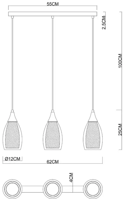 Подвесной светильник Arte Lamp BARRY A7951SP-3CC, 3хE14