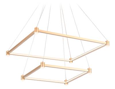 Светильник подвесной светодиодный FL5599/2+8 GD золотой 60W 3000K/4200K/6400K 600*600*1300 (без ПДУ)