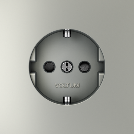 VLS040205 Розетка встраиваемая VOLTUM S70 с заземлением и защитными шторками, 16А, (сталь) (ТМ Maytoni)