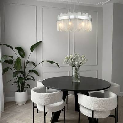 Умная подвесная люстра с фактурным стеклом 333/8