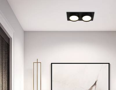 Светильник встраиваемый TN6743/2 BK черный IP44 GX53/2 210*110*57