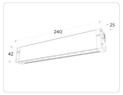 Светильник светодиодный диммируемый для шинопровода Magnetic 220V GL1302 BK черный IP20 12W 3000K-6400K 24° 232*25*42 (Без ПДУ)