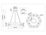 Светильник светодиодный подвесной LH31021 BS/TI латунь/янтарь 56W 3000K D570*150
