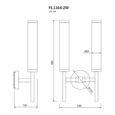 Бра Aspect FL1164-2W, LED