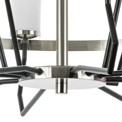 723125 Люстра FLUME 12х40W E14 ЧЕРНЫЙ МАТОВЫЙ/НИКЕЛЬ Lightstar