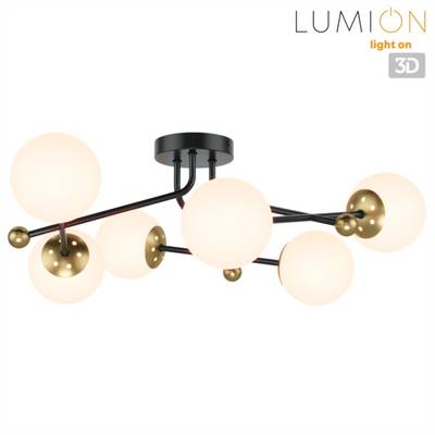 6581/6C MODERNI LN25 108 черный, золотой/белый металл  /стекло Люстра потолочная E14 6*40W 220V MELODY