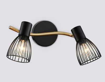 Светильник накладной TR8660/2 BK/GD черный/золото E14/2 max 60W 330*100*170