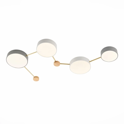 SLE600102-04 Светильник потолочный Золотистый, Светлое дерево/Белый, Серый LED 4*16,5W 4000K