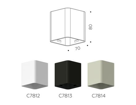 Корпус светильника накладной для насадок 70*70mm C7813 SBK черный песок 70*70*H80mm MR16 GU5.3