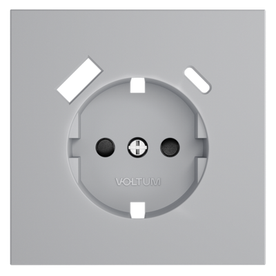 VLS001016 Накладка для розетки с заземлением и защитными шторками, с USB A+C, S70 (серый). (ТМ Maytoni)