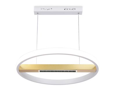 Подвесной светодиодный светильник с пультом управления FL51488 WH/GD белый/золото 62W 3000K-6400K D600*1000 (ПДУ ИК)