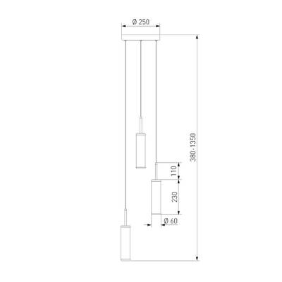 Подвесной светодиодный светильник 50386/3 LED латунь, LED