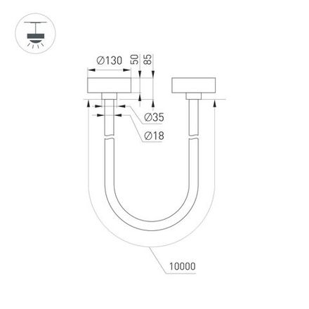 Светильник SP-TROPIC-SURFACE-R18-L10000-110W Day4000 (BK, 360 deg, 230V) (Arlight, IP20 Пластик, 3 года)