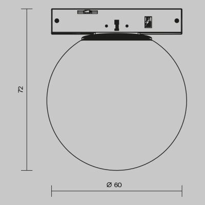 Трековый светильник Луна / Luna Levity 3000К 3Вт 200°, TR185-1-3W3K-B. TM Maytoni