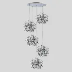 L5PR721134 Подвес пятерной круглый EXTRA 5x3x5W(led) G9  (721134 - 5 + 572154 -1) ХРОМ Lightstar