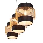 8003/3A MODERNI LN25 черный/черный, золотой металл/металл, текстиль Подвес Е27 3*60W 220V ANIMAISA