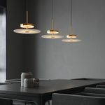 Светодиодный подвесной светильник с мраморным рассеивателем 40342 LED латунь