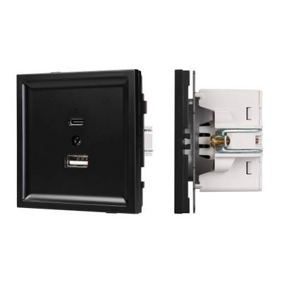 Механизм USB розетки SCT-TENDO-MUAC-PL-BK (5V, 3A, QC3) (Arlight, -)
