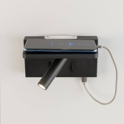 Citilux Декарт CL704371 LED USB QI Светильник поворотный Чёрный