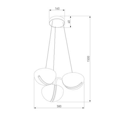 Подвесной светодиодный светильник 50083/3 LED золото, LED