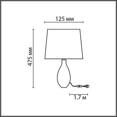 8138/1T MODERNI LN25 серый/белый, керамика/текстиль Настольная лампа Е27 1*60W 220V YARA