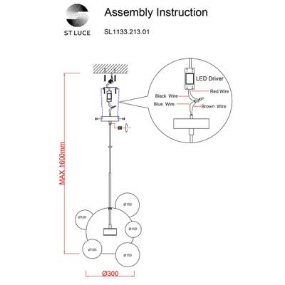 SL1133.213.01 Светильник подвесной ST-Luce Латунь/Прозрачный LED 1*14W 3000K