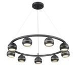 8242/9 COMFI LN25 черный металл Светильник подвесной LED GX53 8*7W 220V LUAZANA
