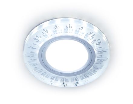 Встраиваемый точечный светильник с LED подсветкой S216 CL/FR прозрачный/матовый GU5.3+3W(LED COLD) D90*25