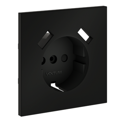 VLS000908 Накладка для розетки с заземлением и защитными шторками, с USB A+A, S70 (черный матовый). (ТМ Maytoni)