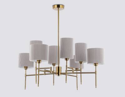 Светильник на штанге LH72383/8 BS/GR латунь/серый E14*8 max 40W D810*705