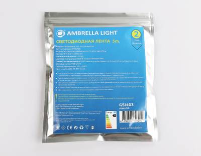 Светодиодная лента GS1403 2835 240Led/ 17W m/ 12V IP20 6500K/ 5000*10*1.2mm/ кратность резки 25mm (2 конт.)