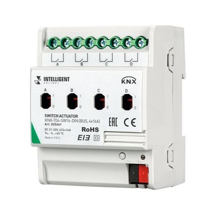 INTELLIGENT ARLIGHT Релейный модуль KNX-704-SW16-DIN (BUS, 4x16A) (Arlight, -)