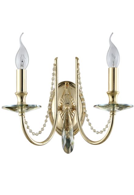 Бра Crystal Lux VICTORIA AP2 GOLD/AMBER 3340/402