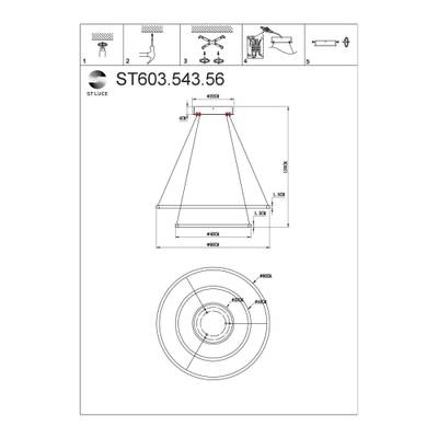ST603.543.56 Светильник подвесной ST-Luce Белый/Белый LED 1*56W 4000K