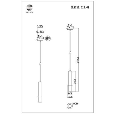 SL1211.513.01 Подвес ST-Luce Золотистый/Белый, Золотистый GU10 1*5W