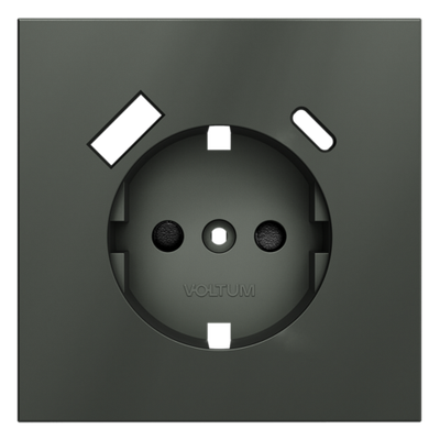 VLS001006 Накладка для розетки с заземлением и защитными шторками, с USB A+C, S70 (титан). (ТМ Maytoni)