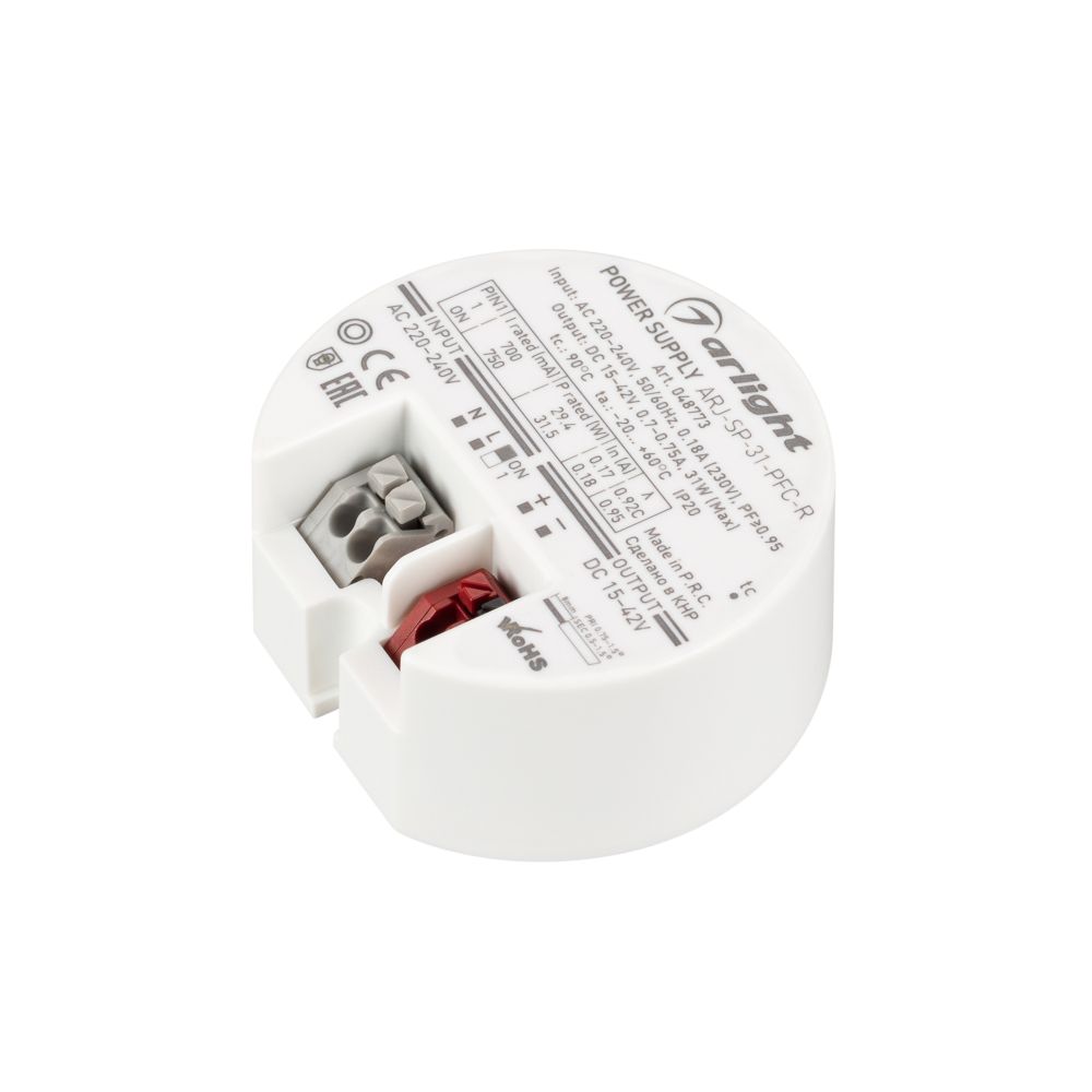 Блок Питания ARJ-SP-31-PFC-R (31W, 15-42V, 0.7-0.75A) (Arlight, IP20 Пластик, 5 лет) Блок Питания ARJ-SP-31-PFC-R (31W, 15-42V, 0.7-0.75A) (Arlight, IP20 Пластик, 5 лет)