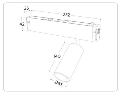 Светильник светодиодный диммируемый для шинопровода Magnetic 220V GL1232 BK черный IP20 24W 3000K-6400K 36° D65*140 (Без ПДУ)