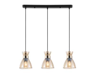 Светильник подвесной TR3404/3 BK/FGD/TI черный/золото/янтарь E27/3 max 60W 550*135*1000