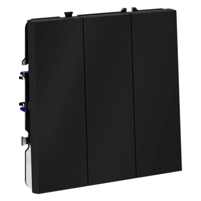 VLS030107 Выключатель встраиваемый VOLTUM S70 трехклавишный 10А, (графит). (ТМ Maytoni)