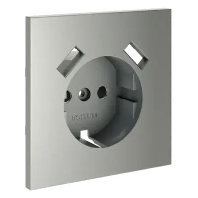 VLS000905 Накладка для розетки с заземлением и защитными шторками, с USB A+A, S70 (сталь). (ТМ Maytoni)