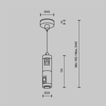 Подвес тросовый Hang двойной Flarity платина, TRA157SW-D1-PT. TM Maytoni